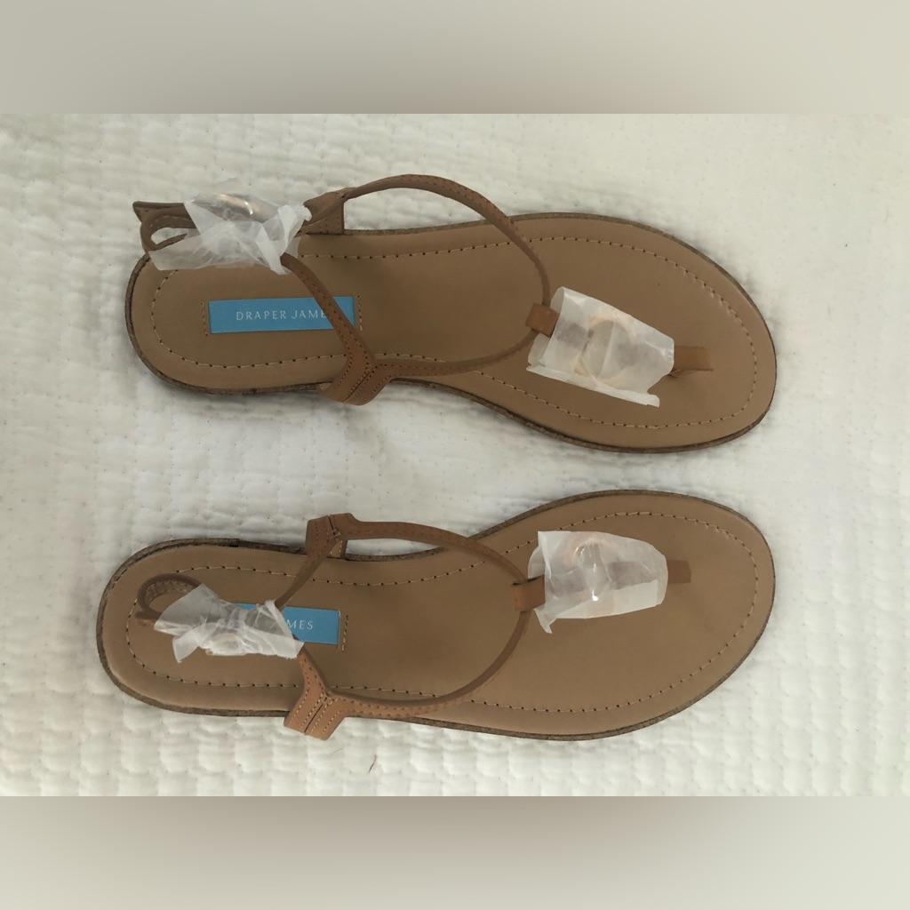 Draper James Jenna Brown Tan Sandals, New, Never Worn, In Original Box
